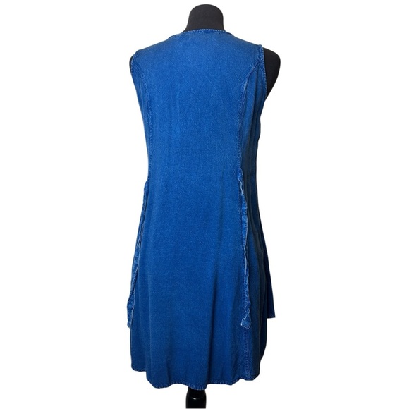 Sturgis Clothing A Line 100% Rayon Jean Embellished Floral Boho Vintage Dress S - Picture 3 of 14